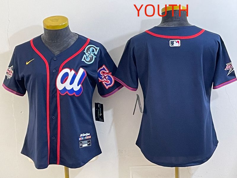 Youth 2025 Seattle Mariners Blank Drak Blue All star Nike MLB Jersey style 03
